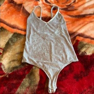 New express velvet bodysuit size small